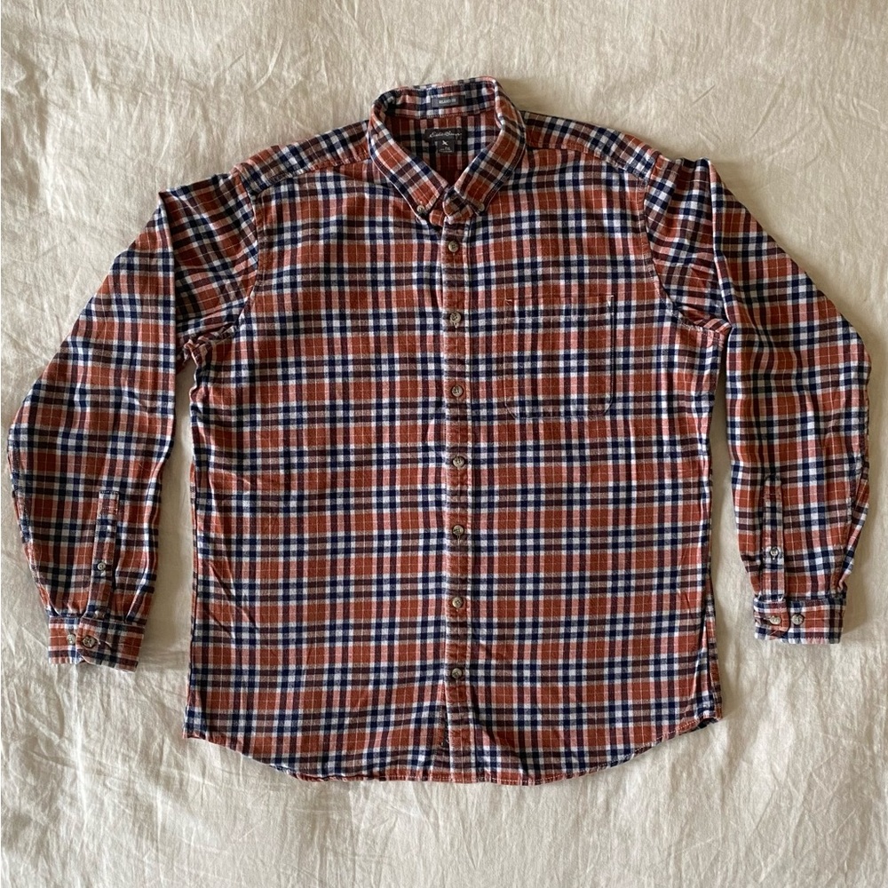Eddie Bauer Long-Sleeve Flannel Shirt (plaid)
